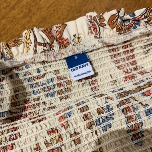 Smocked Baby Doll Tank • Peplum Ruffled Hem • Fall Colors • size Small/Medium - Picture 4 of 15